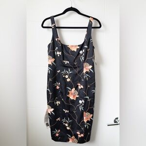 David Meister Women’s Silk Floral Formal Embroidered Dress 4 wedding event 90s